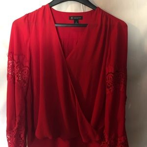Very cute red lace blouse